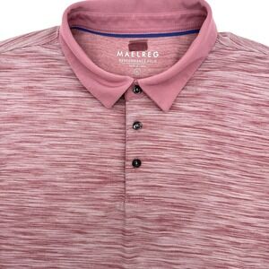 Maelreg Performance Men's Pink Geometric Golf‎ Polo Shirt XL Short Sleeve
